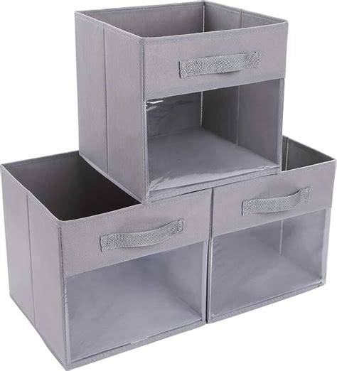 clear plastic cube box metal handle|Amazon.com: Clear Cube Storage Bins.